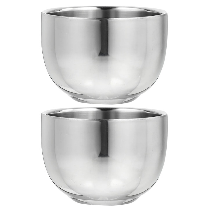 Boluri barbierit barbati YANYXR, otel inoxidabil, argintiu, 8x8x5.5cm, set 2 bucati
