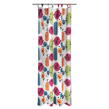 Draperie cu bride, design floral, dimensiune: 245 x 135 cm Draperie cu bride, design floral, dimensiune: 245 x 135 cm
