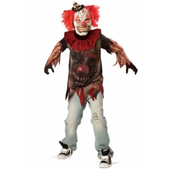 Costum clown horror Psycho adolescenti 12-13ani/ 160cm Costum clown horror Psycho adolescenti 12-13ani/ 160cm