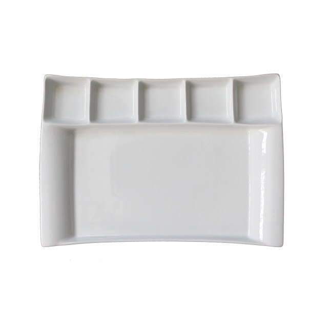 Platou 6 compartimente din portelan 37x26 cm GURAL Colectia MILANO