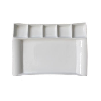 Platou 6 compartimente din portelan 37x26 cm GURAL Colectia MILANO Platou 6 compartimente din portelan 37x26 cm GURAL Colectia MILANO