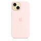 Предпазен калъф Apple Silicone Case with MagSafe за iPhone 15, Light Pink