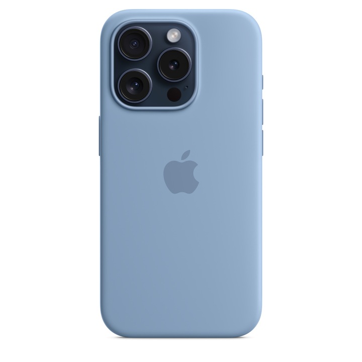 Силиконов Кейс за Apple iPhone 15 Pro, Shockproof, Небесносин