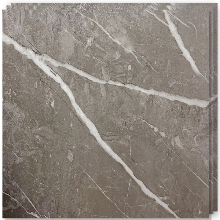 Set 10 x Placi PVC Autoadezive HOZRO, Pentru Podea, Stil Marmura, Grosime 1.4 mm, Culoare Gri Alb, Acopera 2.02 mp, Model ALM 2-5 – Rezistente si Usor de Montat