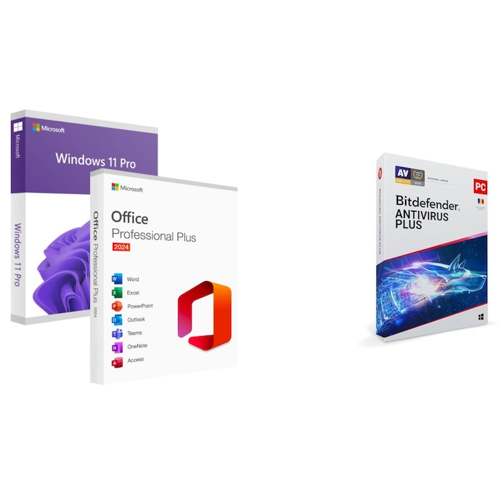 Постоянен лиценз за Windows 11 PRO Retail + Office 2024 Pro Plus постоянен лиценз + Bitdefender 2 години, стартираща USB памет, постоянни лицензи