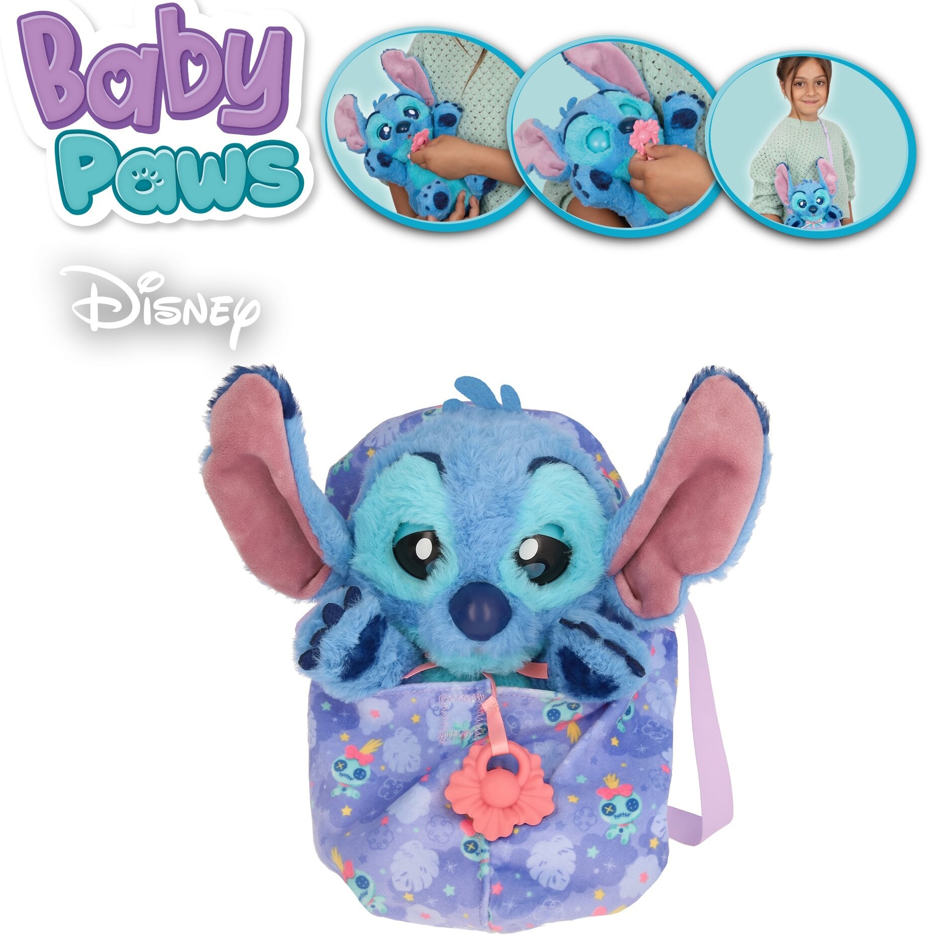 Jucarie interactiva Baby Paws - Disney Stitch, 24 cm - eMAG.ro