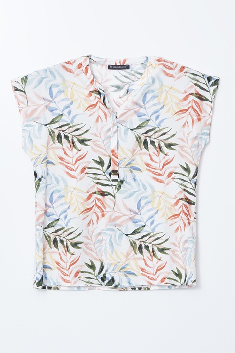 LC WAIKIKI, Bluza cu imprimeu, Alb/Verde