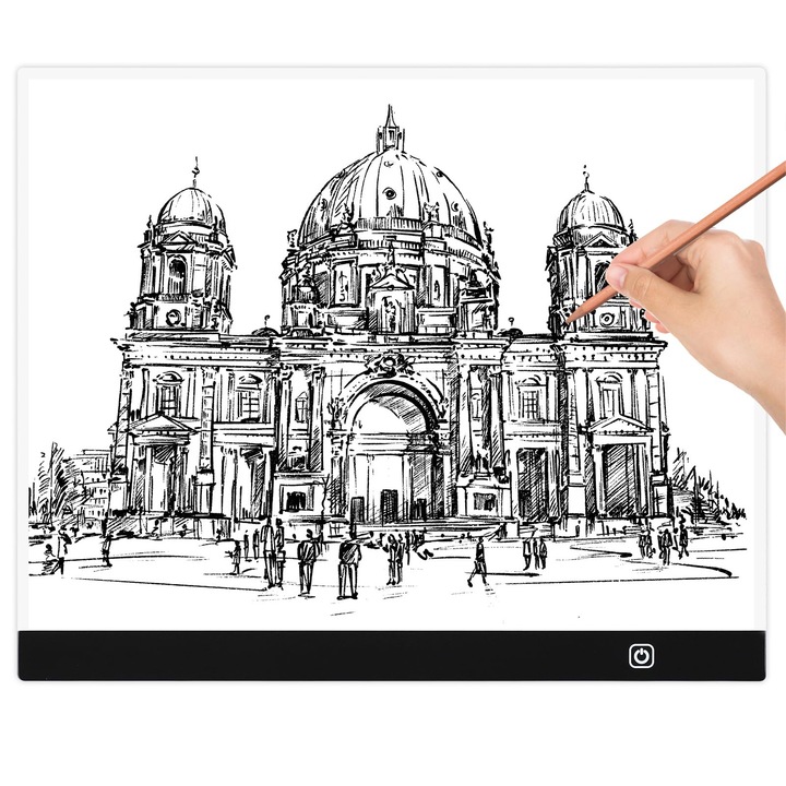 Cutie de lumina ultra-subtire Enforose A3, luminozitate ajustabila, LED eficient energetic, 5mm, alimentare USB