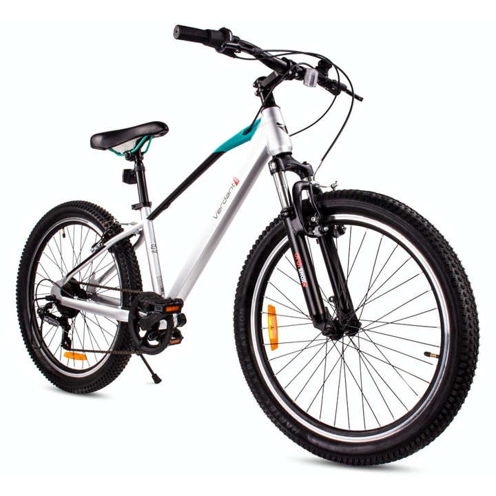 Детски велосипед, Sun Baby, Verdant Juniper, MTB, 24 инча, 7 скорости Shimano Tourney, скоростен лост Revoshift, 8-12 години, стоманена рамка, сребро