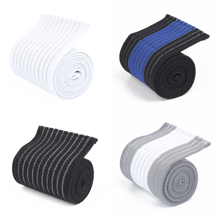 Set 4 benzi elastice de compresie pentru incheieturi, suport pentru sala, sporturi de forta si cardio, respirabile, antiderapante