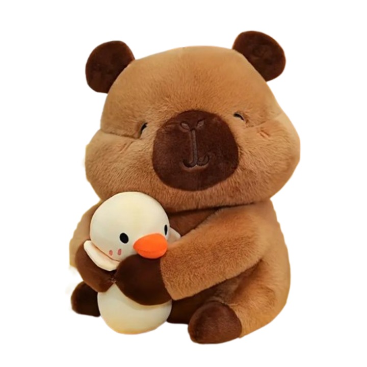 Jucarie de plus capibara cu ratusca VICTINY ® maro 20 cm