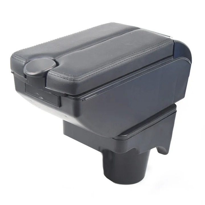 Cotiera Consola Centrala Cutie Depozitare Organizator USB Pentru VW Golf 5 V 2004 - 2009 / VW Golf 6 VI 2008 - 2013 / VW Jetta 3 III 2005 – 2010 Glisanta Suport Pentru Pahare Negru Piele