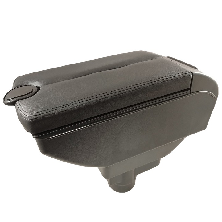 Cotiera Consola Centrala Cutie Depozitare Organizator USB Pentru Opel Corsa D 2006 - 2012 Glisanta Suport Pentru Pahare Negru Piele