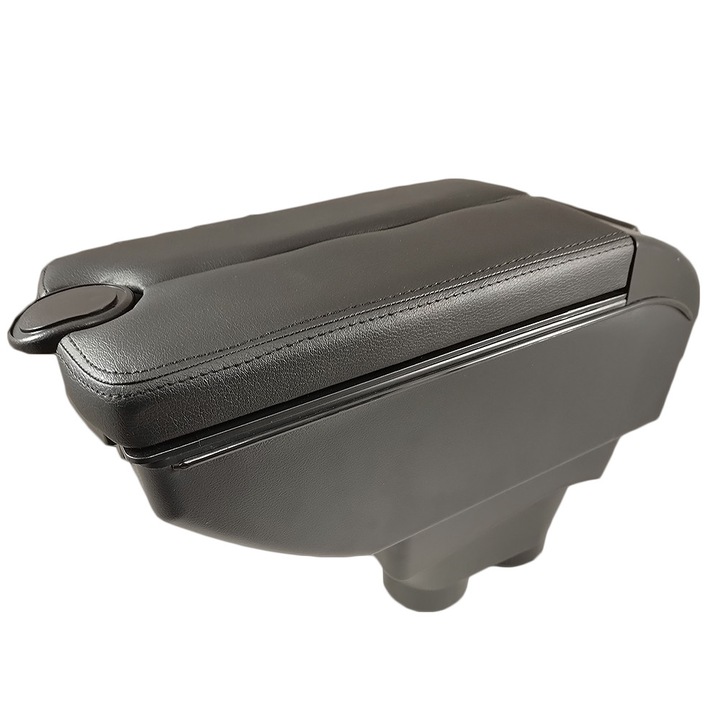 Cotiera Consola Centrala Cutie Depozitare Organizator USB Pentru Peugeot 208 2014 - 2018 Glisanta Suport Pentru Pahare Negru Piele