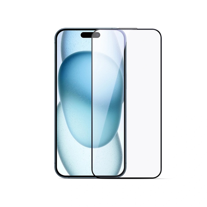 Joyroom JR-MLG0286 2.5D kék fény elleni edzett üveg, porálló, fekete, iPhone 15 Plus/16 Plus készülékhez