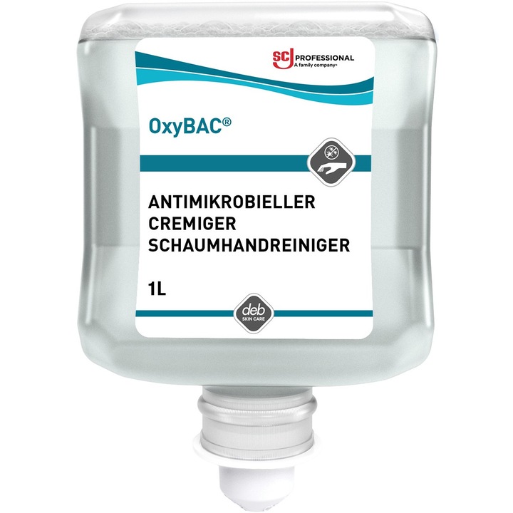 SCJP OxyBAC fertőtlenítő habszappan, illatmentes, színezékmentes, bőrbarát, Proline manuális adagolóhoz, 1L patron