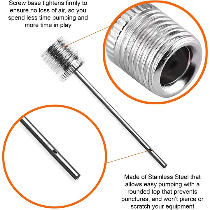 Комплект от 10 спортни игли за помпане на топки, многоцветни, 7 см