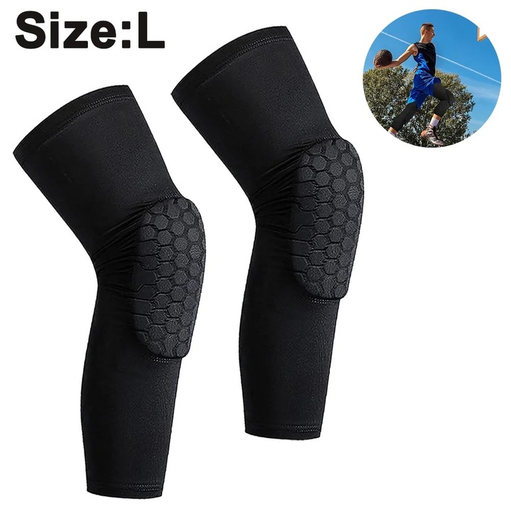 Set genunchiere compresie ZYBLSSBB negru M-L-XL 32x20x43cm-40x30x47cm