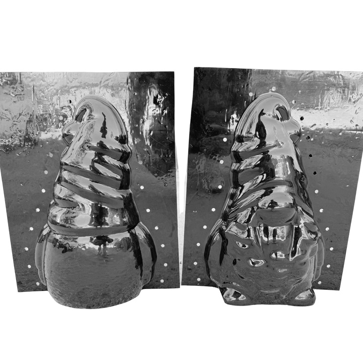 Matrita decoratiune gradina, model Pitic Gradina Gnom, plastic ABS, negru, 42cm inaltime