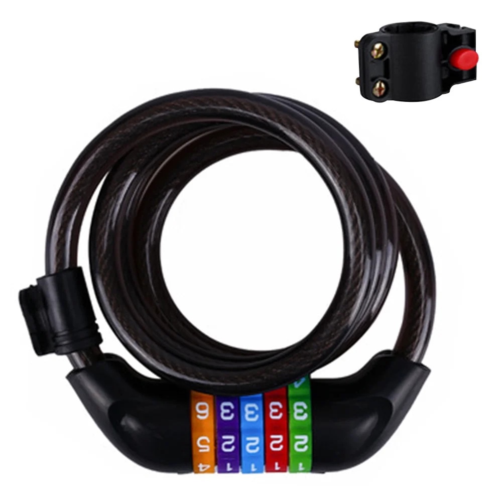 Antifurt bicicleta, 1.2m, combinatie resetabila, suport de montare