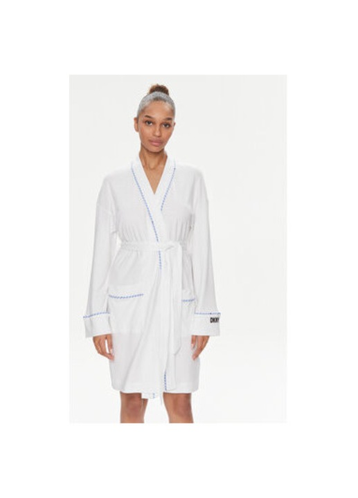 Дамски халат, Dkny, 303732295, Памук/Вискоза, Бял, Бял