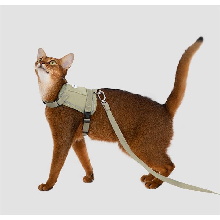 Ham pentru pisici si caini mici HiDERAM, design confortabil, material rezistent, cu banda reflectorizanta, marime ajustabila