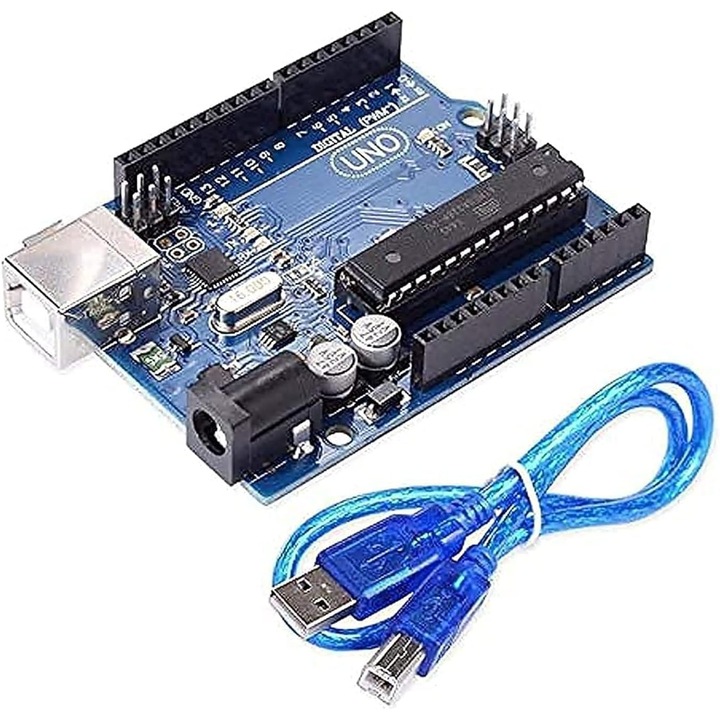 Микроконтролерна платка Arduino Uno R3, 32k Flash, 14 I/O пина, 6 аналогови входа, 7-12V