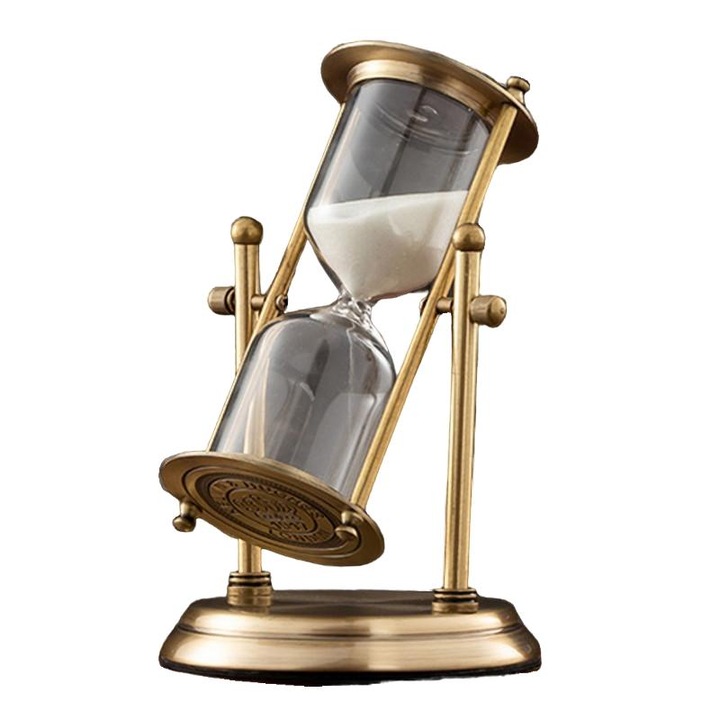 Clepsidra cu nisip, Ronyes, 60 minute, 14x24cm, Bronz