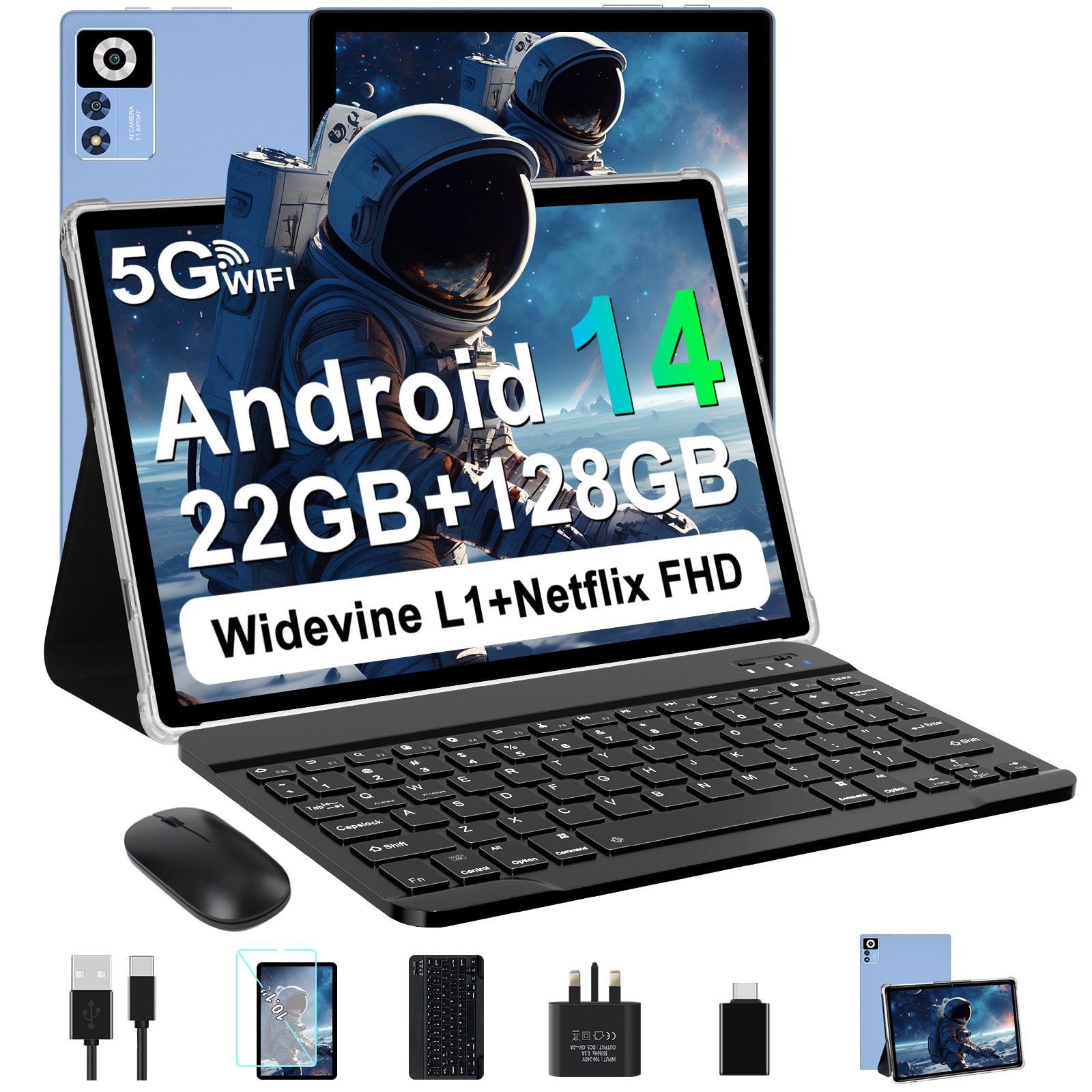 Tableta 10 inchi Android 14, marca ZIOVO, cu 22GB RAM+128GB ROM