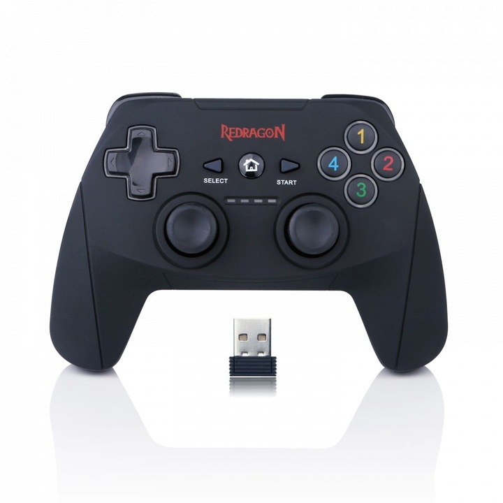 Gamepad wireless Redragon Harrow de 2.4 GHz, PC/PS3, negru