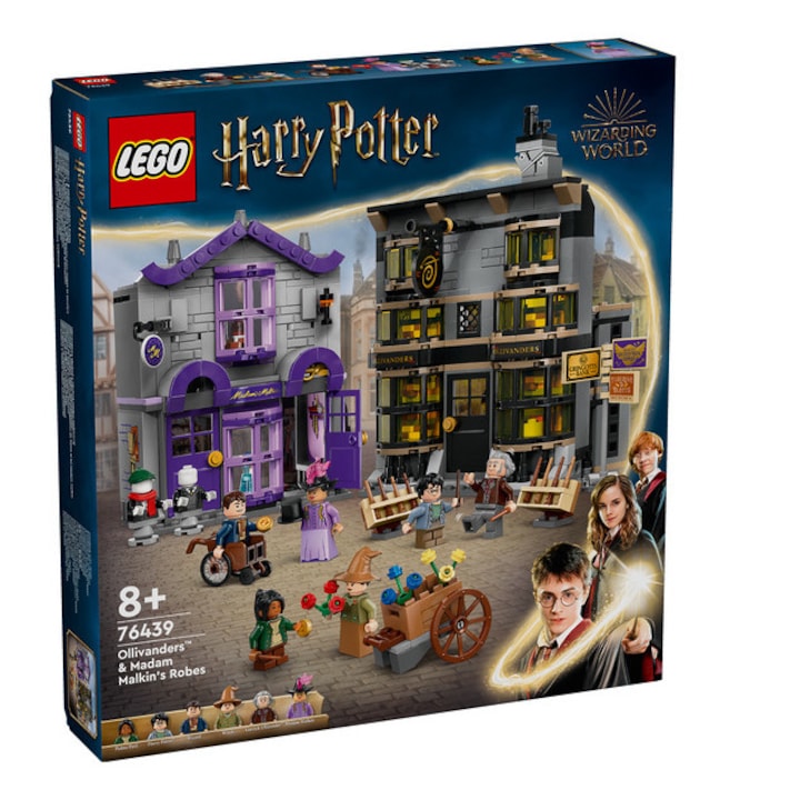 LEGO Harry Potter - Ollivander & Madam Malkin talárszabászata, 744 elem, 8+, 6 minifigura, Mesevilág, Épületek