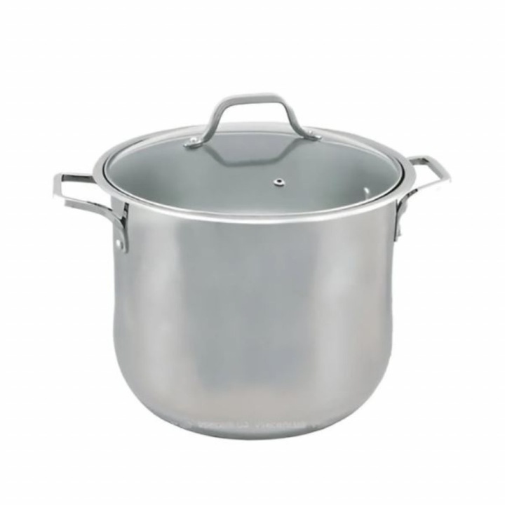 Голяма тенджера/казан Bohmann BH3425, 24 литра, Многослойно дъно, Индукция, Размер: 34х25 сантиметра, Цвят: Сребрист