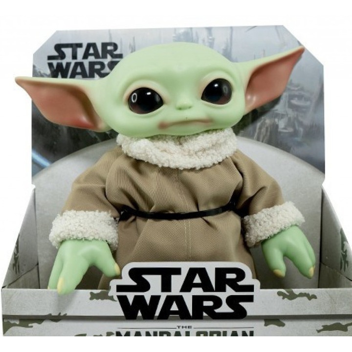 Очарователна плюшена играчка Star Wars, Бебе Йода, Висококачествена пластмаса, 3+ години, Размер: 15 см, Цвят: Зелен