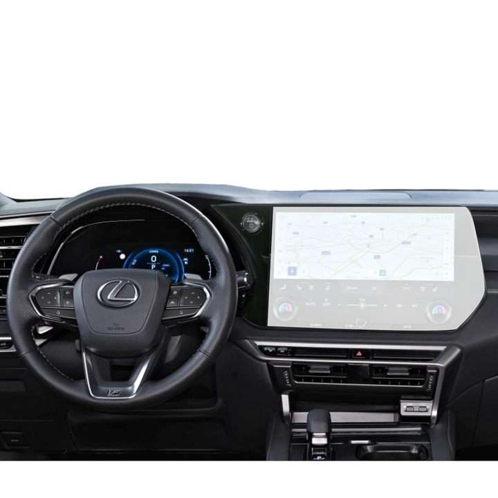 Защитно фолио за навигация, Duragon, Lexus RX 2022-2025, Устойчив на надраскване, Против отпечатъци от пръсти, Самовъзстановяващ се, Гъвкав, Противоударен, Комплект за инсталация