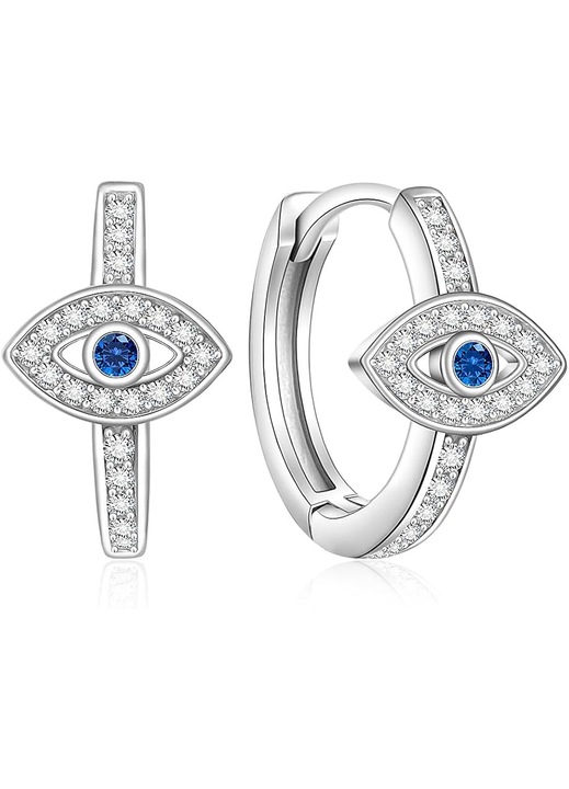 Cercei cu ochiul ingerului din argint, cercei cu ochi rau, design minimalist