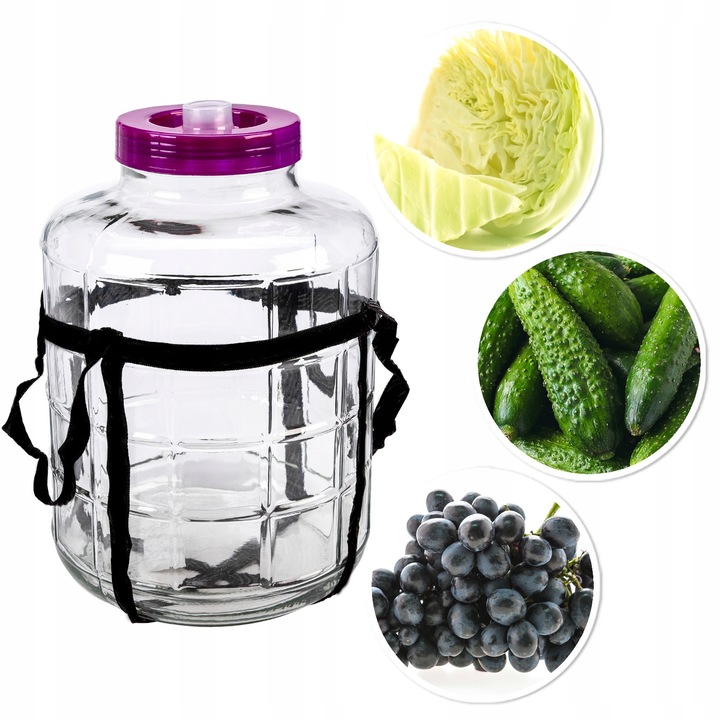 Буркан, SuperButelki, Стъкло, 25 л, 5 кг, Диаметър 24 см, Съвместим с хладилник, Прозрачен