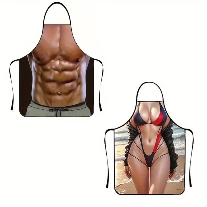 Set sort pentru pentru cupluri cu model sexy, pentru gatit, marime universala - 2 buc