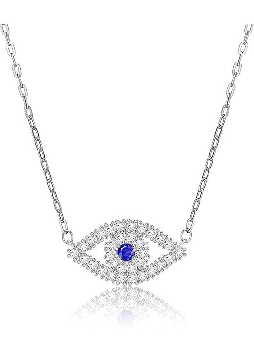 Colier Ojo, bijuterii din alama cu argint, zirconiu cubic, 18 inch + 2 inch extensie, pentru femei