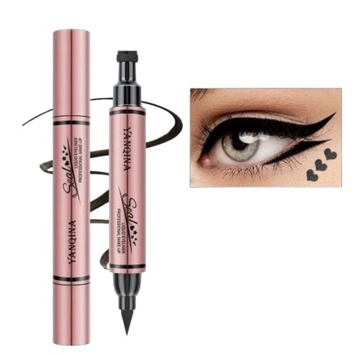 Creion si tus ochi, eyeliner cu cap dublu, impermeabil, negru