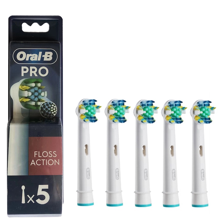 5 db Oral-B EB25RX Floss Action elektromos fogkefe fej készlet, fehér, közepes