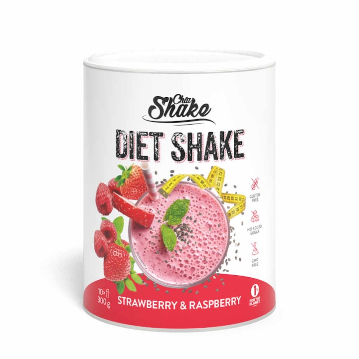 Shake dietetic, Chia Shake, Capsuni si Zmeura, 300 g