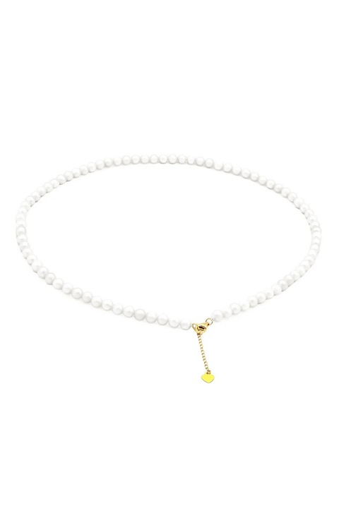 DIVA PEARLS, Colier din aur de 18K cu perle de cultura Heart, Alb, Auriu