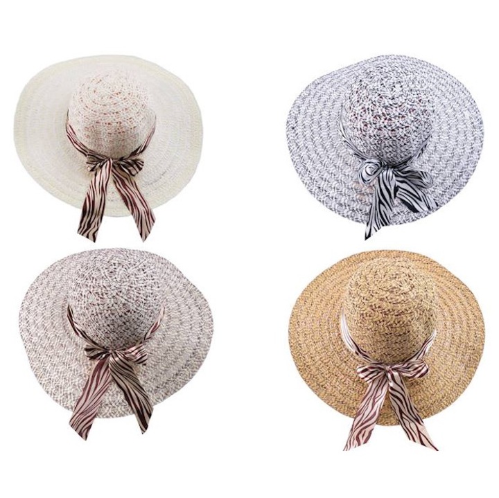 Palarie dama TROPIC, zebrata, cu funda