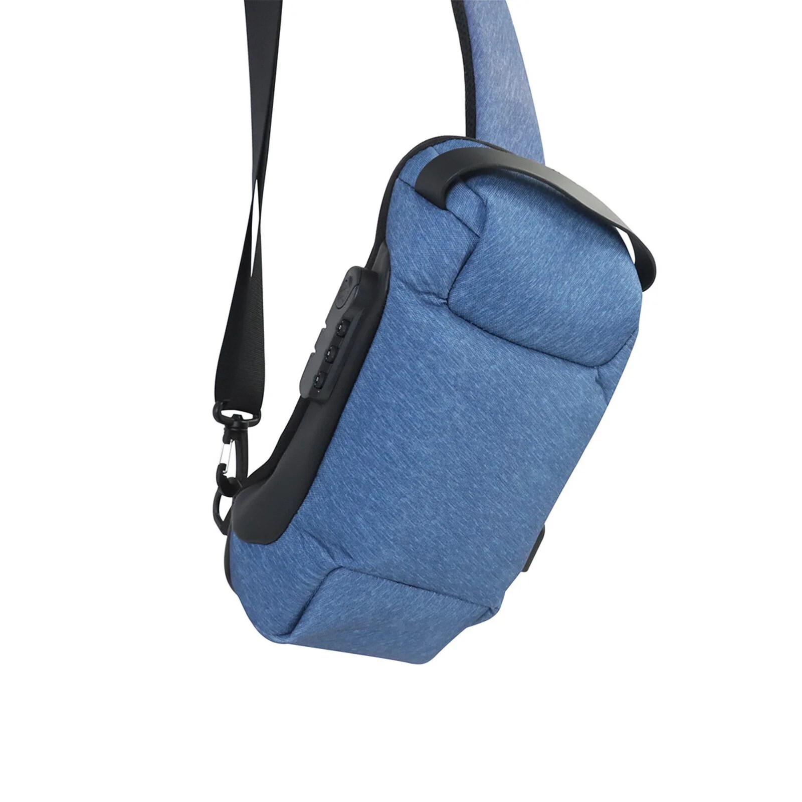 Rucsac laptop antisifon, rezistent, extensibil, albastru, 33x16x11cm