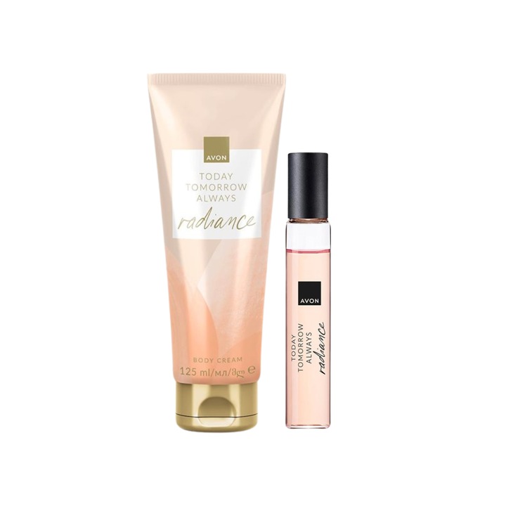 Mini set apa de parfum TTA Radiance, apa de parfum 10 ml si lotiune de corp 125 ml, Avon