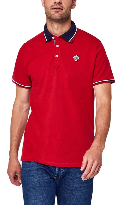 Tricou polo barbatesc Schott, bumbac, rosu, design modern, maneci scurte, S INTL