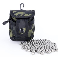 Pachet multifunctional de munitie slingshot, inclusiv 200 de bile de otel de 7 mm, camuflaj negru