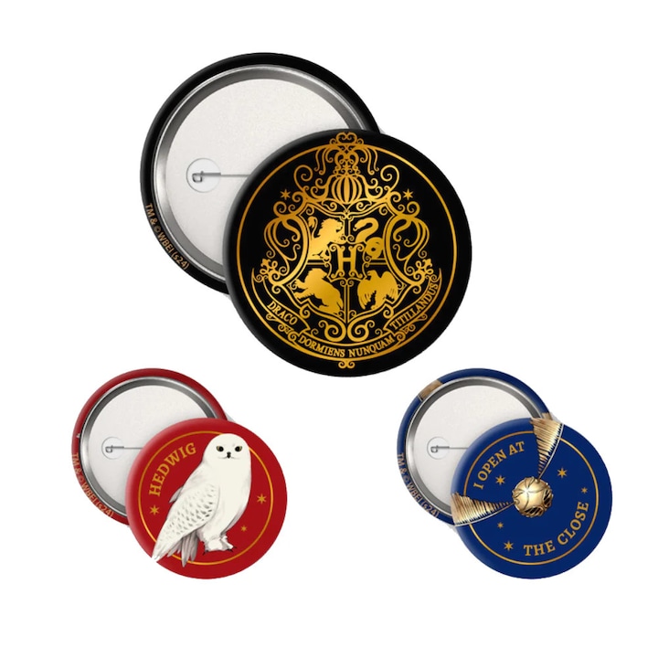 Комплект 3 Значки ABYstyle, Harry Potter, Hogwarts, 3, 2-5 cm, Многоцветен