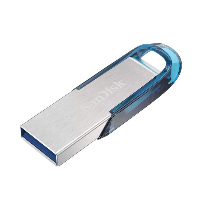 USB flash pendrive SanDisk Ultra Flair, USB 3.0, 128 GB, kék