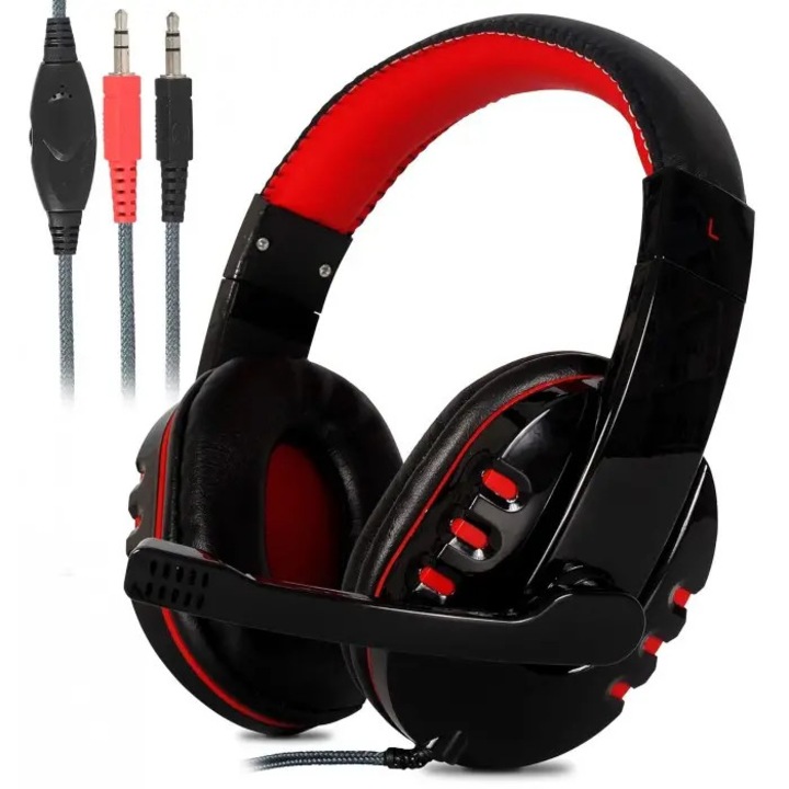 Audio headset mikrofonnal, játék, hab, zajszűrő, 19 x 18, fekete, Dalimag